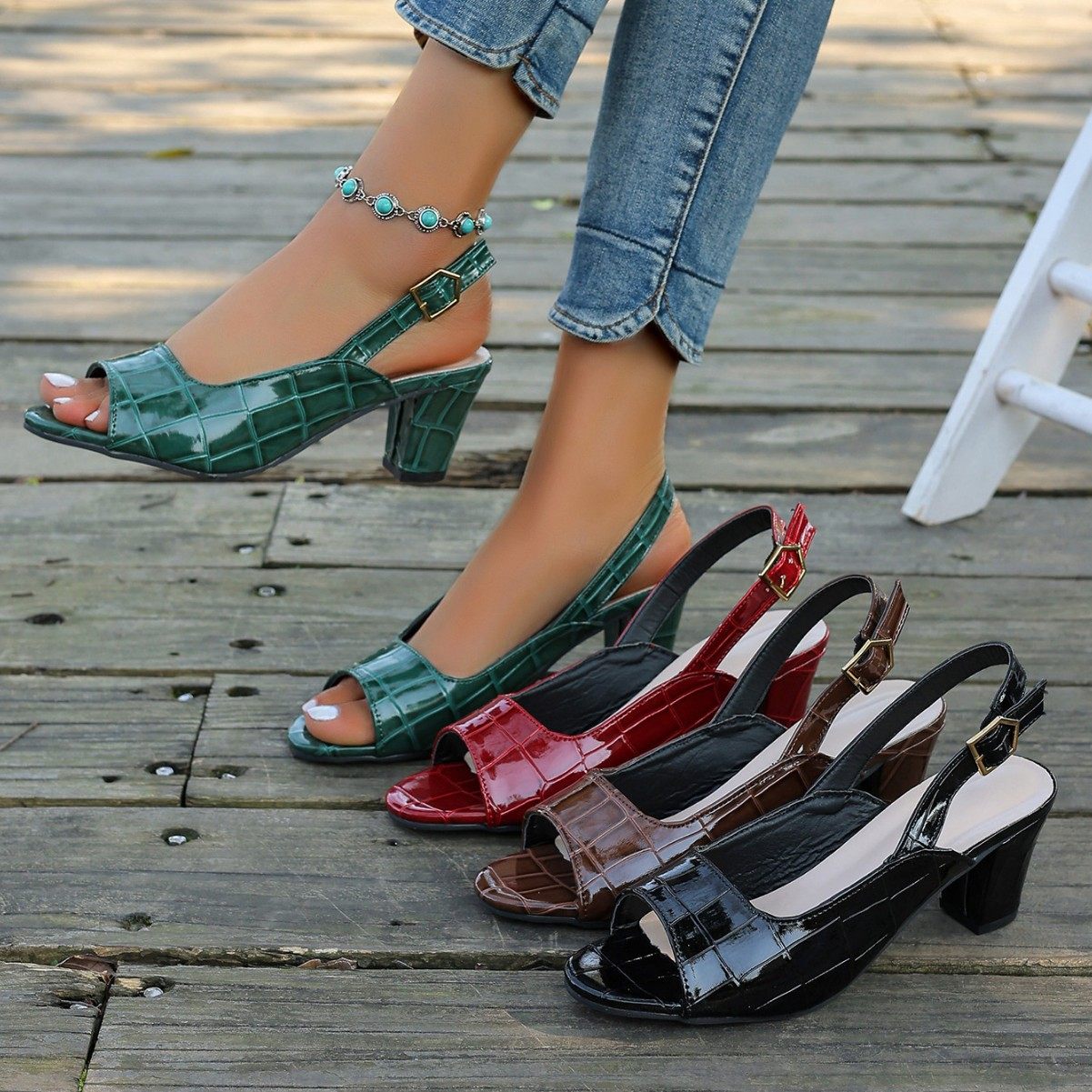 2025 plus size women's sandals pointed high heels