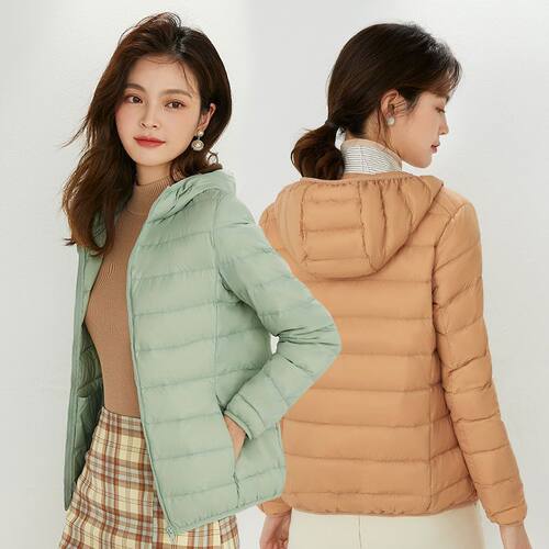 Women's hooded short, plus size lightweight fashion jacket