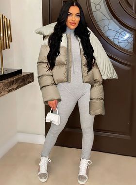 Winter style high collar scarf women's cotton jacket棉服夹克