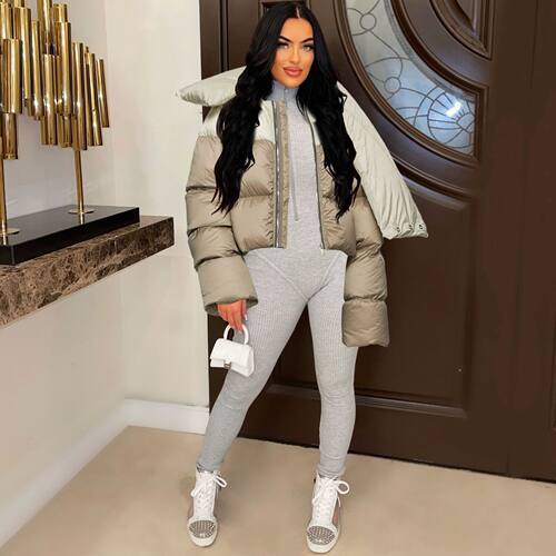 Winter style high collar scarf women's cotton jacket棉服夹克