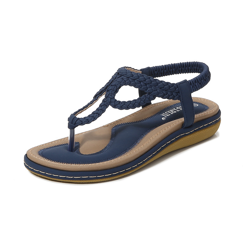 2025 woven simple flat bottomed oversized toe sandals