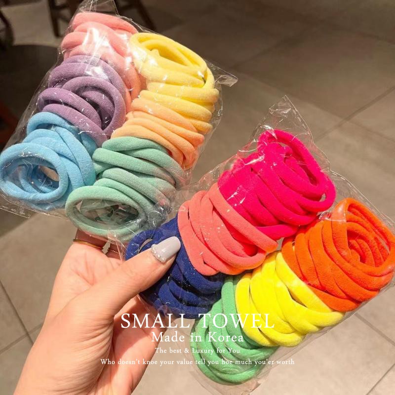 50个彩色黑色无痕毛巾圈