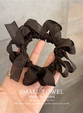 韩国东大门进口nyunyu网纱蝴蝶结黑色百搭发圈马尾皮筋丸子头发绳