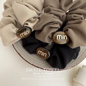 韩国东大门进口高级感黑咖色min大肠发圈丸子头绳高马尾皮筋头饰