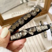 韩国进口1990高级法式 水钻布艺黑色bb夹后脑勺发卡碎发夹轻奢头饰