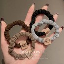 韩国东大门进口秋冬毛线高弹力发圈扎头发绳马尾皮筋黑色简约头饰