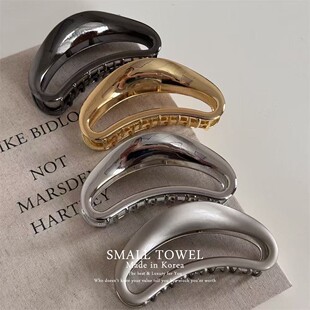 韩国东大门进口高级ins月牙金属大号鲨鱼夹后脑勺发抓夹发卡发饰