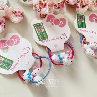 正版 三丽鸥HelloKitty儿童宝宝蝴蝶结kt发圈小皮筋头绳发饰 授权