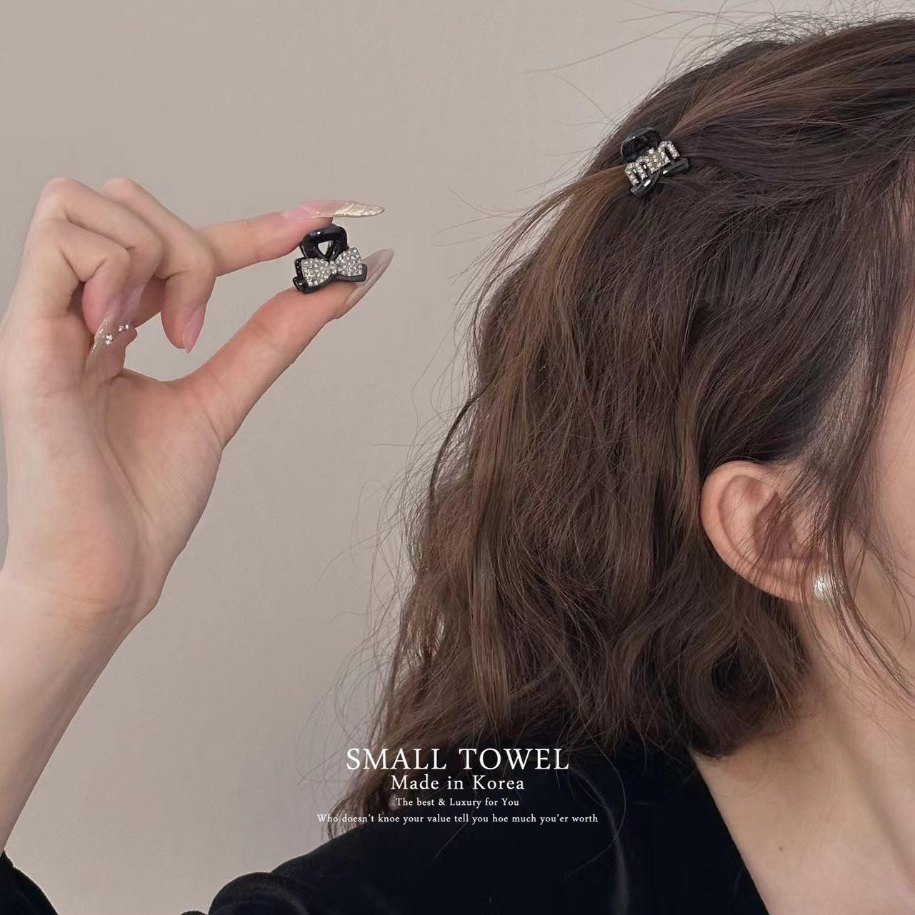 韩国进口法式公主头水钻蝴蝶结min小抓夹刘海小夹子对夹发卡头饰