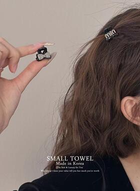 韩国进口法式公主头水钻蝴蝶结min小抓夹刘海小夹子对夹发卡头饰