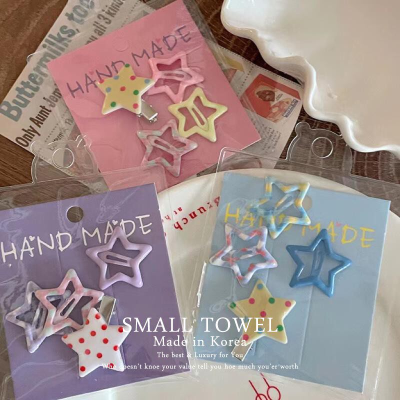 韩国东大门进口少女儿童星星发夹侧边夹刘海碎发夹bb夹发卡子头饰