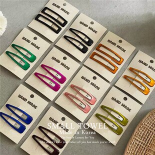 韩国东大门进口少女儿童百搭糖果冻彩色侧边夹对夹碎发夹发卡头饰