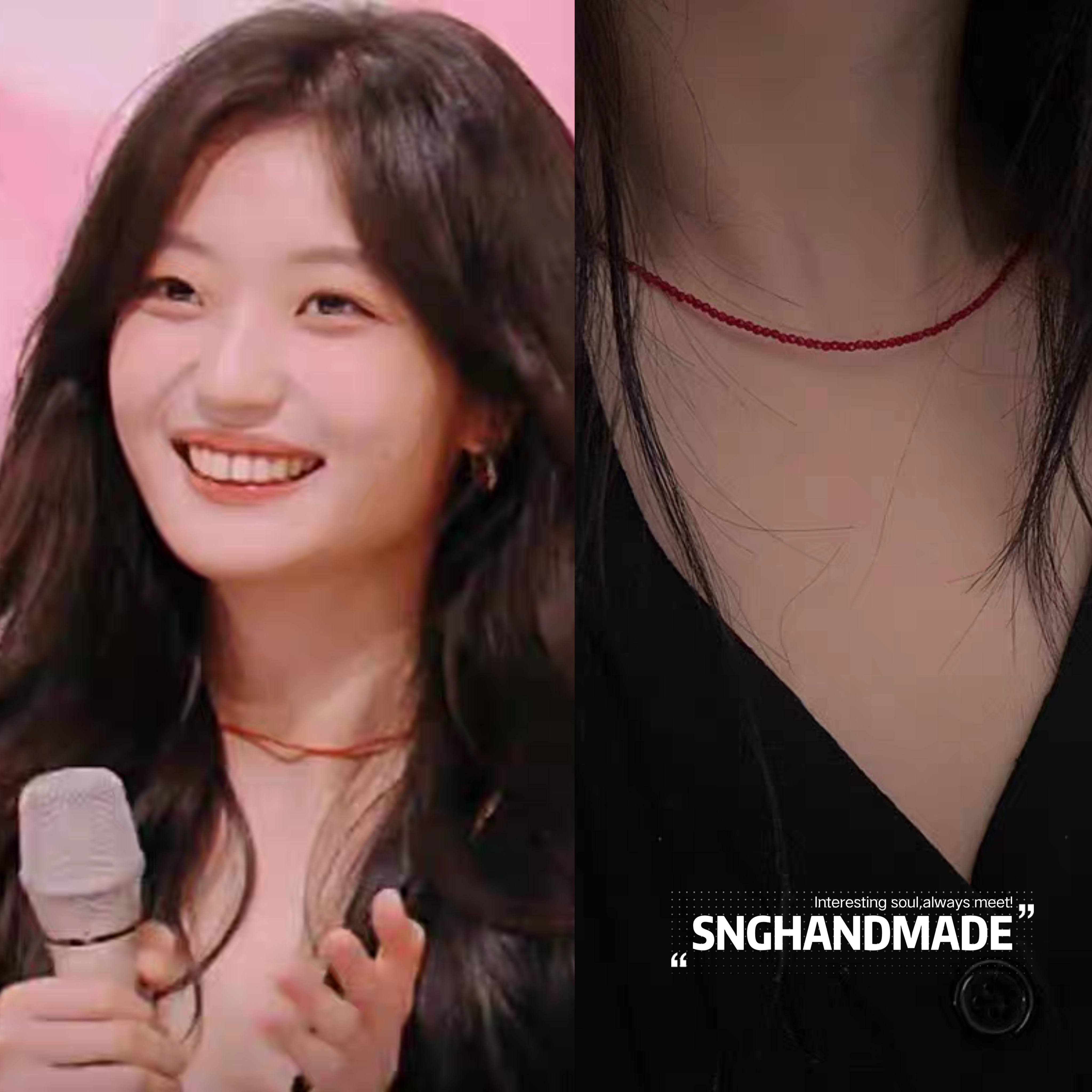 你好星期六孙千同款红色小米珠锁骨链choker简约颈链脖链项链饰品