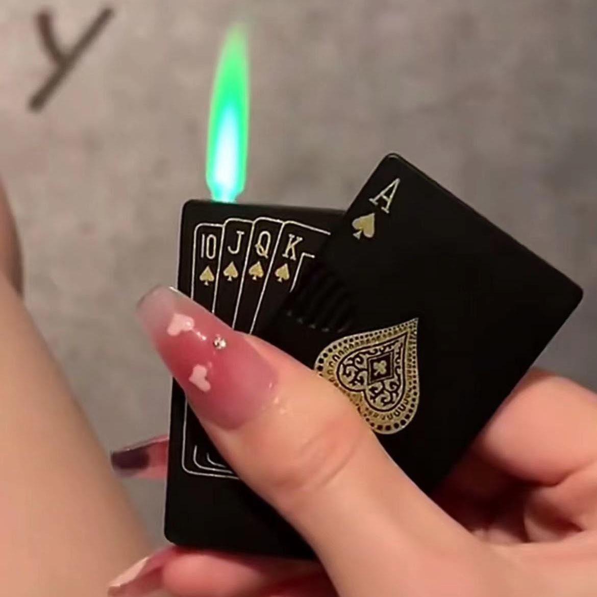 网红稀奇古怪扑克牌防风打火机充气直冲创意个性刻字送男朋友礼物
