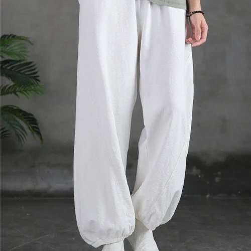 禅意茶服宽松棉麻休闲透气长裤