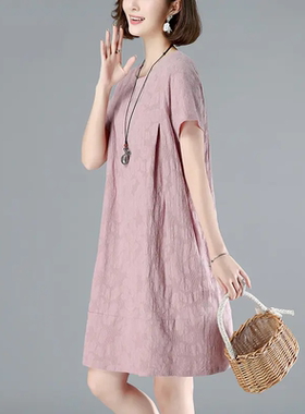 2026夏季新款纯棉妈妈减龄连衣裙
