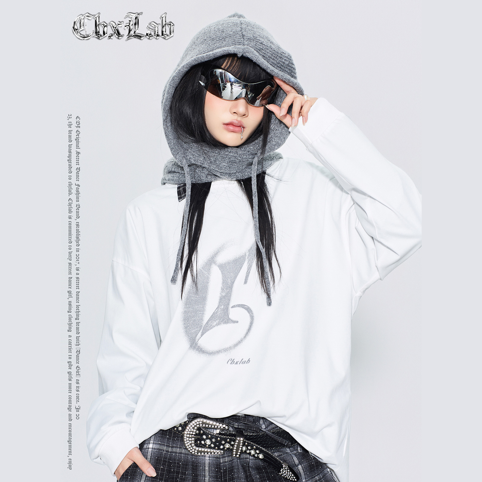 CBXLAB街舞潮牌oversize嘻哈跳舞长袖美式街头显瘦秋冬打底卫衣潮