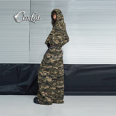 外套嘻哈个性 辣妹连帽长袖 休闲裤 CBXLAB街舞潮牌硬核荒岛迷彩套装