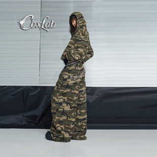 休闲裤 外套嘻哈个性 辣妹连帽长袖 CBXLAB街舞潮牌硬核荒岛迷彩套装
