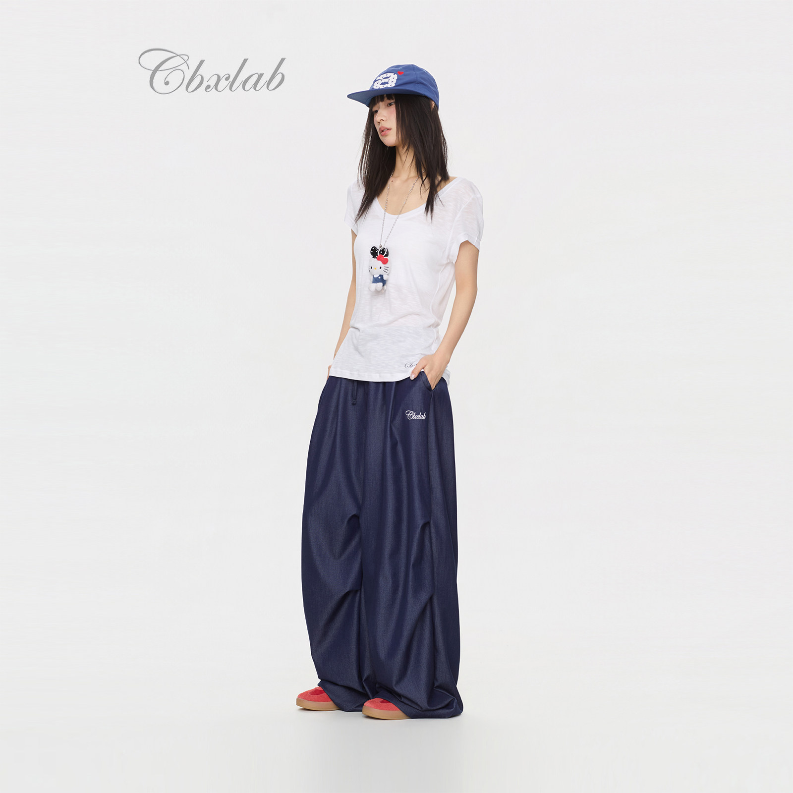 【抒情系列】CBXLAB街舞潮牌老钱风仿牛仔古着西装复古休闲长裤潮