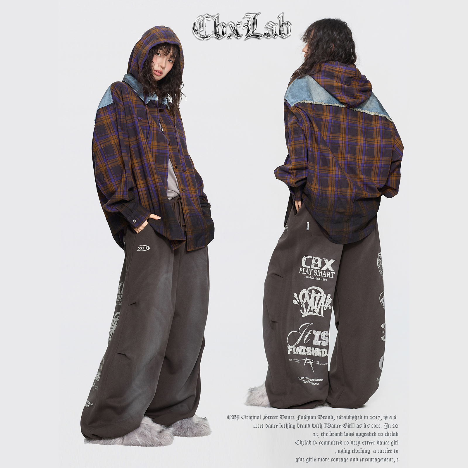 CBXLAB街舞潮牌废土风做旧嘻哈颓废运动长裤复古街头美式休闲裤潮