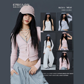 CBXLAB街舞潮牌扎染性感深V抽绳修身 上衣爵士辣妹跳舞腰搭背心女