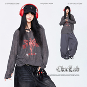 CBXLAB街舞潮牌入秋氛围感针织慵懒罩衫 肌理感爵士辣妹长袖 上衣女