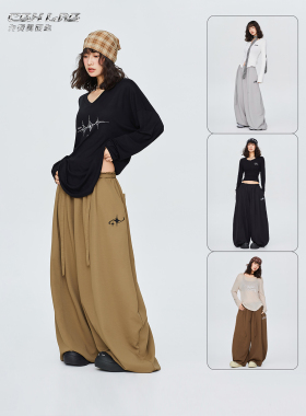 CBXLAB街舞潮牌超柔飘逸速干嘻哈运动裤简约辣妹垂坠感显瘦休闲裤