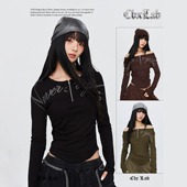 爵士辣妹个性 CBXLAB街舞潮牌一衣多穿烫钻性感修身 长袖 秋冬上衣女