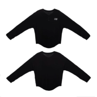 【Spot-One Size】 Черная ленивая рубашка с длинными рукавами