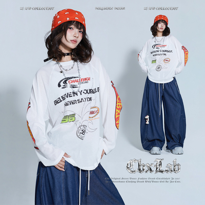 CBXLAB街舞潮牌宽松慵懒嘻哈机车长袖卫衣美式街头潮酷显瘦上衣潮