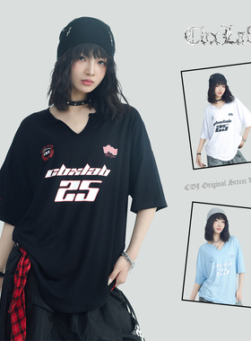 CBXLAB街舞潮牌嘻哈街头上衣慵懒机车美式罩衫柔软爵士跳舞短袖潮