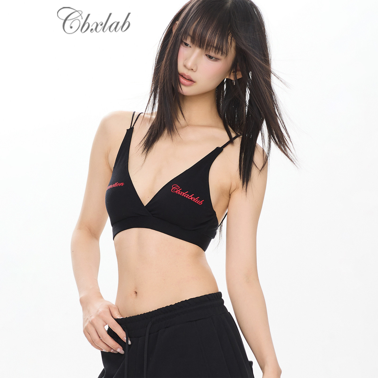 CBXLAB街舞潮牌辣妹无痕深V云感运动内衣性感欧美爵士跳舞美背女