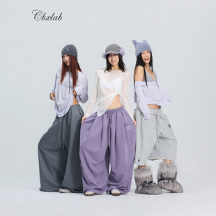 CBXLAB街舞潮牌甜酷辣妹秋季套装美式嘻哈宽松运动裤街头跳舞长袖