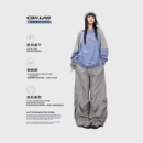 潮 CBXLAB街舞潮牌藍(lán)灰拼接撞色速干嘻哈衛(wèi)衣kpop辣妹跳舞春秋長(zhǎng)袖