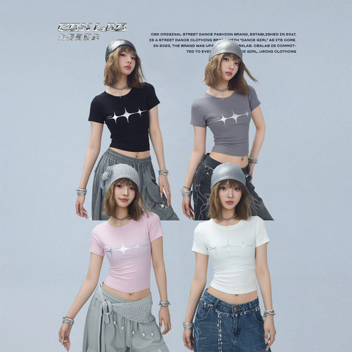 CBXLAB街舞潮牌kpop跳舞高弹T恤
