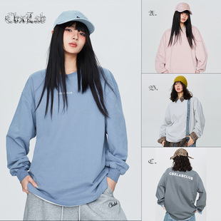 CBXLAB街舞潮牌简约做旧嘻哈长袖 基础爵士跳舞纯棉上衣潮 卫衣美式