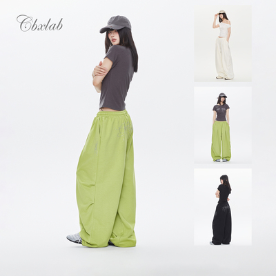 CBXLAB街舞潮牌坠落星河烫钻慵懒运动裤夏季嘻哈重工跳舞休闲裤潮