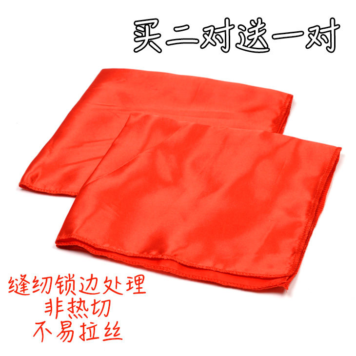 一对二片装方巾红绸带腰鼓棒图片