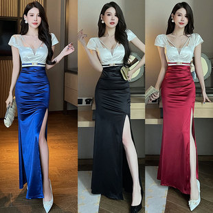 酒席宴会接待迎宾小姐服装显瘦性感足浴按摩师紧身遮肚洗浴推拿女