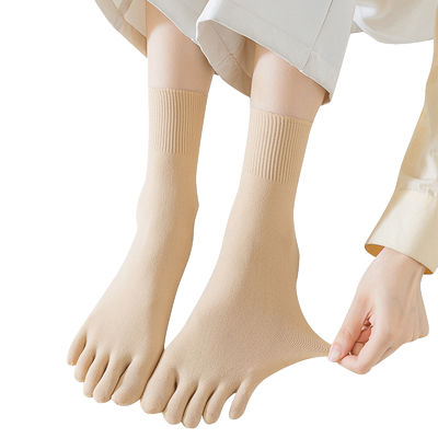 五指袜子女夏中筒袜薄款女袜