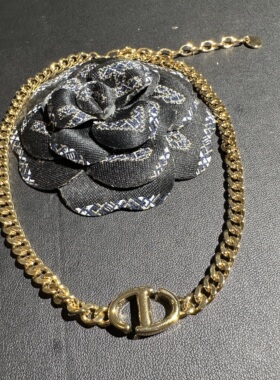 黄铜2026新款轻奢项链锁骨链女颈链字母百搭时尚简约气质优雅知性