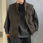 潮流立领棉马甲男士冬季新款简约休闲单排扣保暖无袖坎肩男女外套