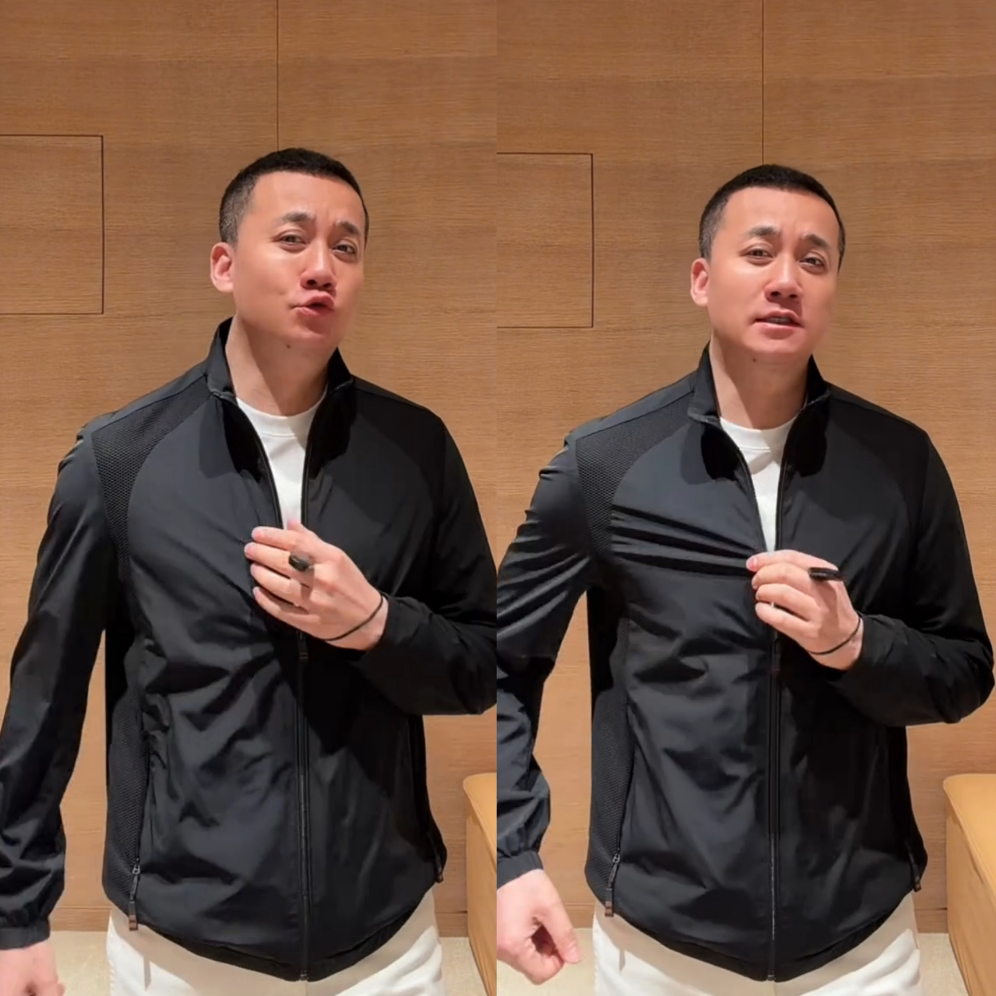 2026年春季新款休闲风男百搭立领夹克长袖拉链外套黑色网眼透气款