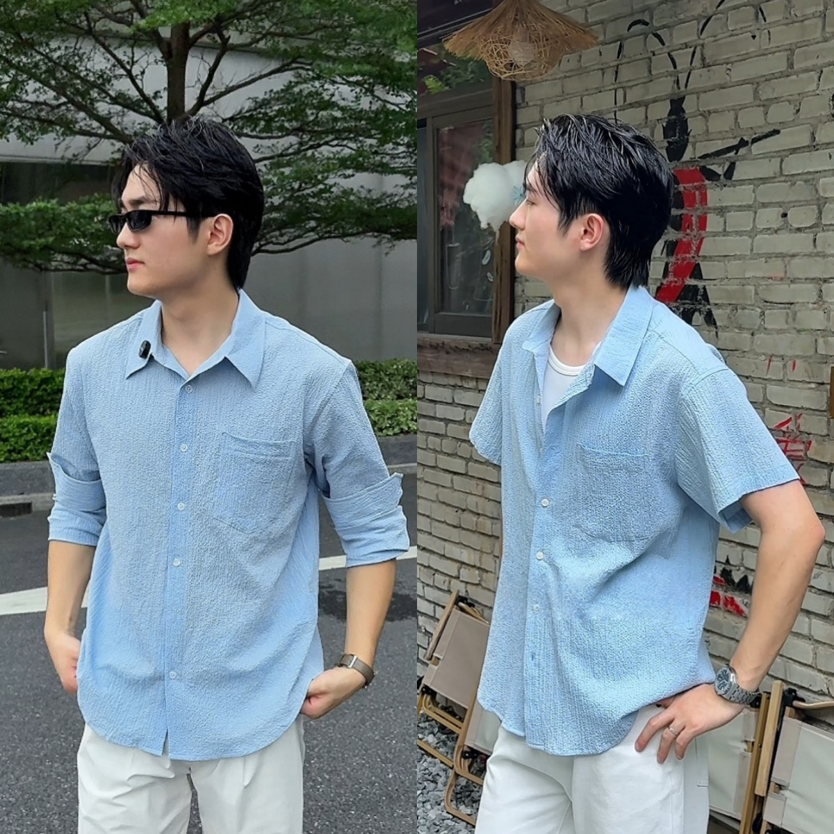 气质简约慵懒时尚纯色松弛衬衫