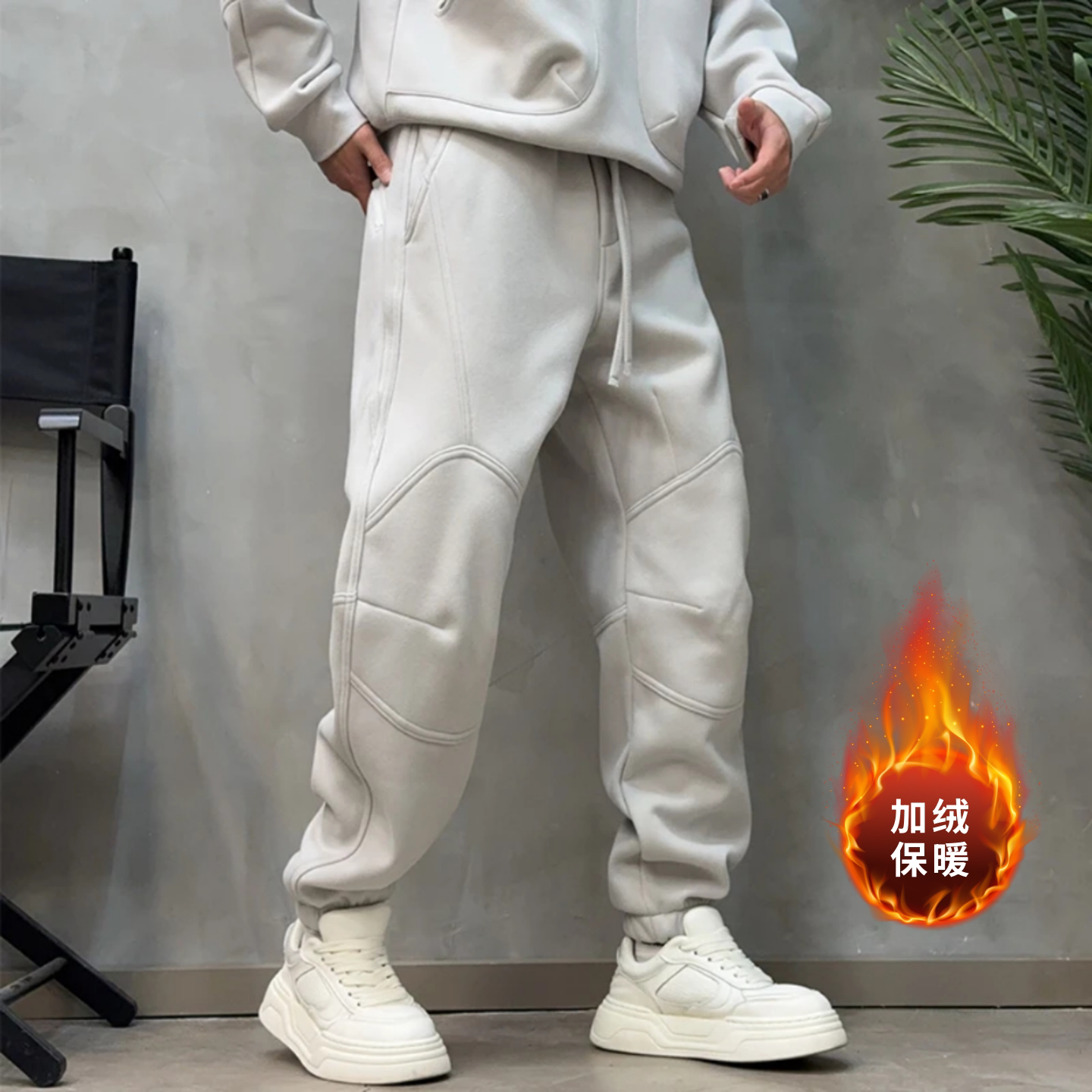 韩版冬季加绒潮牌痞帅休闲裤