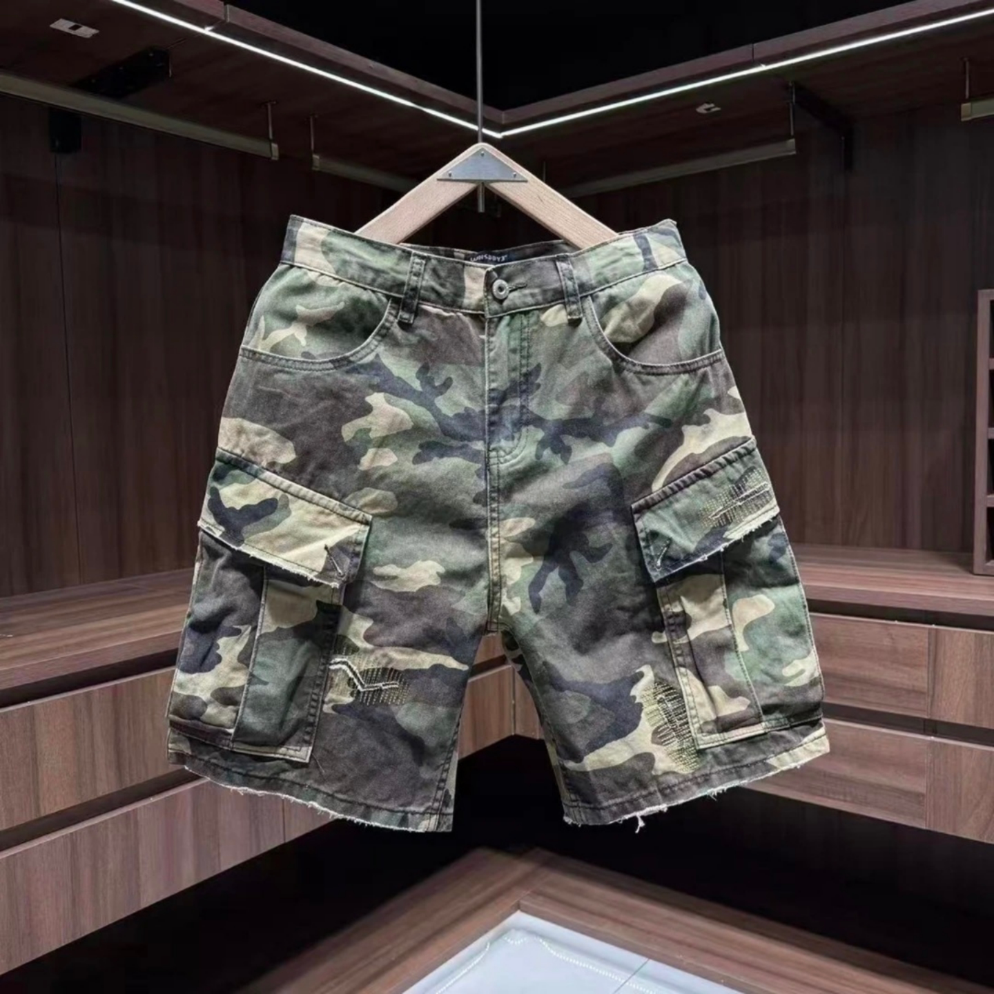 2026年春季新款美式工装风迷彩短裤男水洗潮流个性休闲百搭款短裤