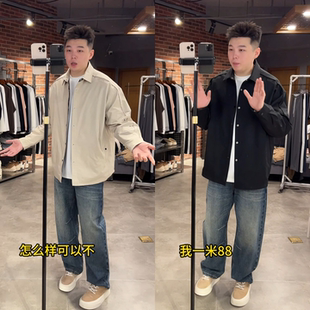 直播间同款秋季新款潮牌男士双面穿纯色复古格子长袖衬衫百搭外套