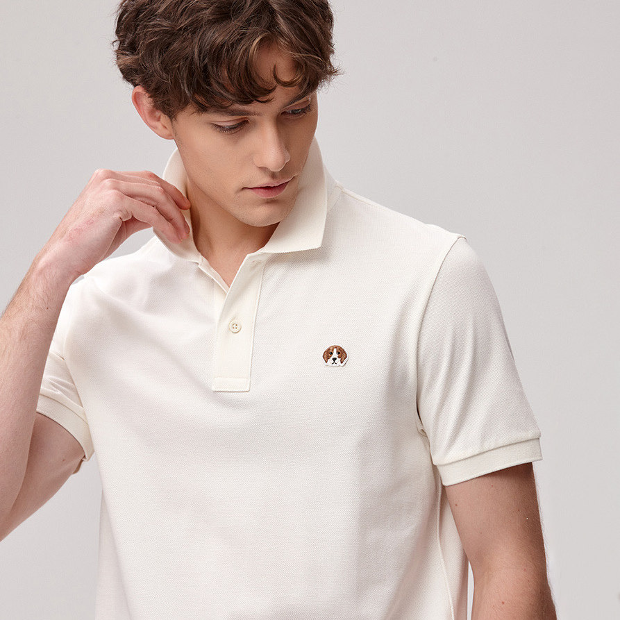 外贸韩国皇冠狗原单男polo衫 小狗logo翻领短袖t恤夏半袖休闲polo