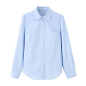 办公室上班工作服 纯色夏季 孕妇工作衬衣春秋2024方领长袖 职业衬衫